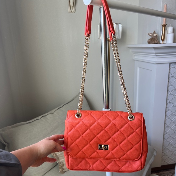 Handbags - orange chain crossbody purse